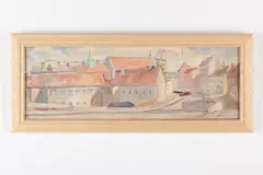 Imro Weiner-Kráľ, Motív zo starej Bratislavy, Okolo roku 1955, Olej na lepenke,