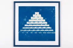 Rudolf Sikora, Pyramída? ... civilizácia? ... Schéma?, 1976, Serigrafia na papieri
