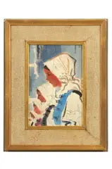 Martin Benka, Krojovaná štúdia (MYJAVA), Okolo 1935, Olej na kartóne