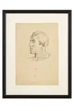 Hlava mládenca z profilu by Ladislav Mednyánszky, Okolo 1885, Tuš na papieri, sold Nov 2023