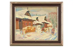 Jan Hála, Zima vo Važci, 1947, Olej na plátne