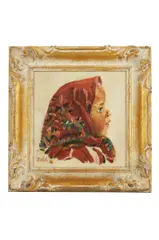 Jan Hála, Dievčatko z Važca (Zuzka Stanová), 1956, Olej na plátne, dublované na kartóne