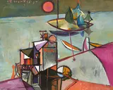 Bar by Vincent Hložník, 1948, Tempera na papieri, sold Jun 2023