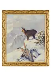 Karl Sovanka, Kamzík na skale, okolo 1930, Olej na plátne napnutom na kartóne