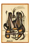 Karol Baron, Z cyklu Beštiár I, 1969, Pastel, uhoľ na papieri