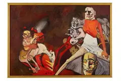 Apokalypsa by Vincent Hložník, 1986, Olej na sololite, sold Apr 2023