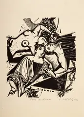 Vincent Hložník, Petronius - Satyrikon ilustrácií, 1962, Igeloryt na papieri