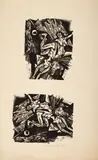 Vincent Hložník, Ilustrácia I, 1964, Drevoryt na papieri