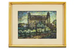 Janko Alexy, Hrad, 1960, Pastel na papieri