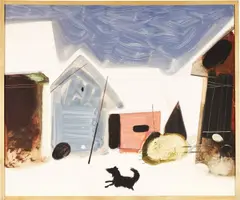 Vladimír Kompánek, Stratený v zime, okolo 1968 – 1970, Tempera na papieri, kašírované na sololite