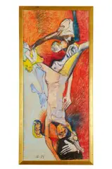 V predpeklí by Vincent Hložník, 1991, Pastel na papieri, sold Nov 2022