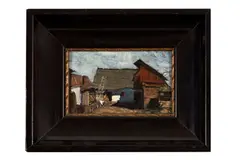 Gyula Rudnay, Na dvore, 1915, Olej na dreve