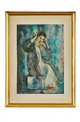 Janko Alexy, Pred zrkadlom, 1944, Pastel na papieri