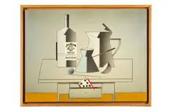 Andrej Barčík, Zátišie so žaluďovou kartou, okolo 1980, Kombinácia techník, koláž na kartóne