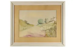 Ladislav Čemický, Krajina s domom, Okolo 1960, Akvarel na papieri