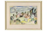Stanislav Filko, Krajina VII (365/81), 1969, Akvarel, tempera na papieri