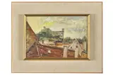 František Studený, Stará Bratislava, pod Hradom, 1954, Olej na kartóne