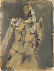 Jack Tworkov, Torso, 1949, oil on paper, mounted on Masonite