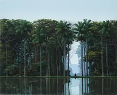 Tomás Sánchez, Meditador, 1995, acrylic on canvas
