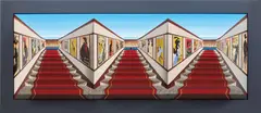 Patrick Hughes, Stairs to the Stars, 2016, oil on board construction, in artist's frame