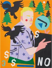 Mr. Baker by Nina Chanel Abney, 2017, acrylic and spray paint on canvas, sold Jul 2020