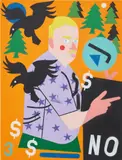 Nina Chanel Abney, Mr. Baker, 2017, acrylic and spray paint on canvas
