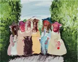 Genieve Figgis, Sunday ladies, 2016-2017, acrylic on canvas