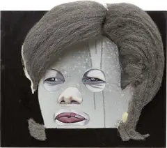 Jeff Sonhouse, Study for Secretary of State, 2006, mixed media on board