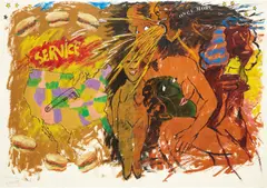 The Monkey Wrench by Jasper Johns, 1993, acrylic on paper, sold Jul 2020
