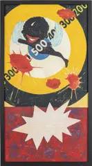 Michael Ray Charles, (Forever Free) Icarus, 2003, household paint and copper penny on board
