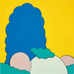 Kaws, SMALL KM LANDSCAPE, 2001, acrylic on canvas