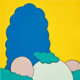Kaws, SMALL KM LANDSCAPE, 2001, acrylic on canvas