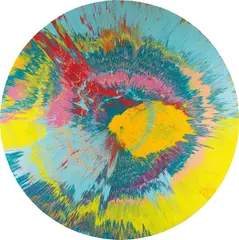 Damien Hirst, Beautiful, Flaming Lips Day, Form of a Shell Painting, 2010, household gloss on canvas