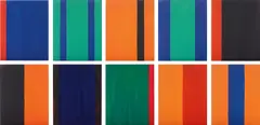 Untitled by Günther Förg, 2001, acrylic on plywood, in 10 parts, sold Jul 2020