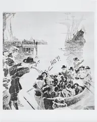 The Start of the Slave Trade in the English Colonies from the series Reconstructed History by Mike Kelley, 1989, gelatin silver print, sold Jul 2020