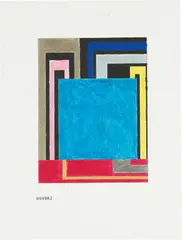 Untitled (6/24/99.2) by Peter Halley, 1999, pearlescent and metallic acrylic on digitally printed paper, sold Jul 2020