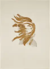 Lorna Simpson, Gold Head W, 2011, ink and embossing powder on paper