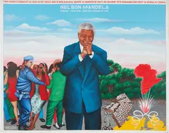 Chéri Samba, Nelson Mandela, 1994, acrylic on canvas
