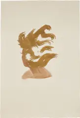 Gold Head Q by Lorna Simpson, 2011, ink and embossing powder on paper, sold Jul 2020