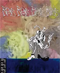Ida Ekblad, Kons, 2014, acrylic, plastisol and puff paste on canvas