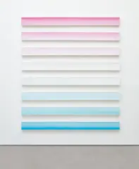 Claudia Comte, White Russian, 2013, acrylic on canvas, in 8 parts