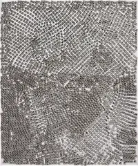 Oy Vey (3) by Dan Colen, 2010, steel studs on canvas, offered Jul 2020