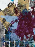 Josh Smith, Untitled, 2008, acrylic, newsprint and printed paper collage on panel