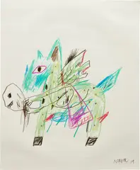 Robert Nava, Untitled, 2019, graphite and crayon on paper