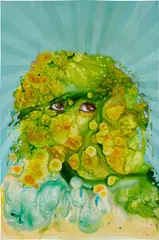Megan (lugar a dudas) by Firelei Báez, 2017, acrylic and ink on Yupo paper, sold Sep 2020