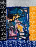 Ida Ekblad, Untitled, 2015, spray paint, oil, turpentine and puff paint on canvas