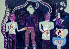 Tankstelle (mother) by Melike Kara, 2016, acrylic and oilstick on canvas, sold Sep 2020