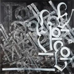 Unitled by RETNA, 2011, acrylic on canvas, sold Sep 2020