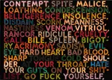 Mel Bochner, Contempt, 2005, oil monoprint on velvet
