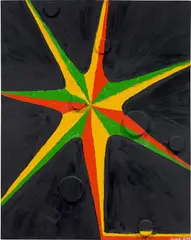 Chris Martin, Seven Pointed Star, 2007, oil and collage on canvas